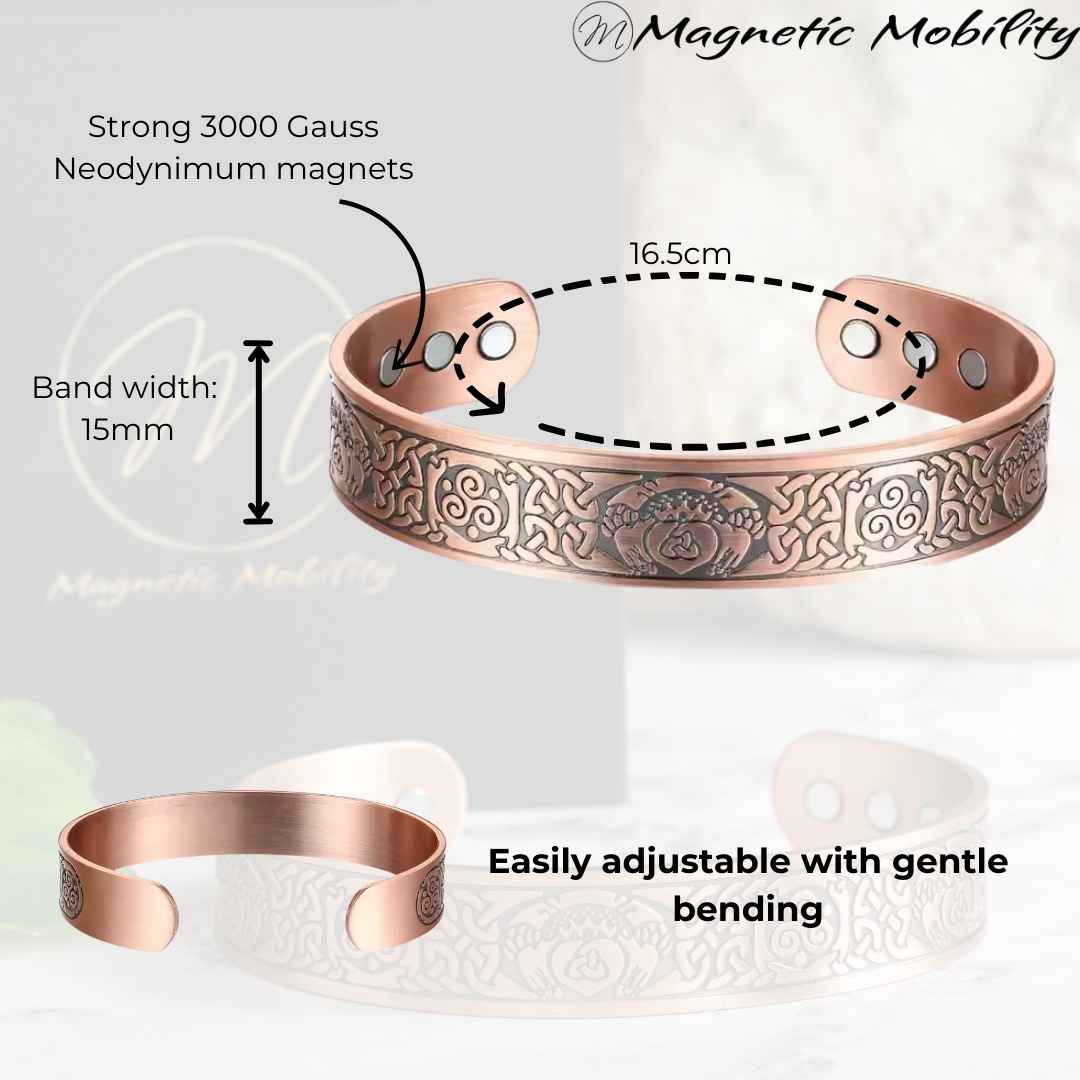 Claddagh Copper Magnetic Bracelet