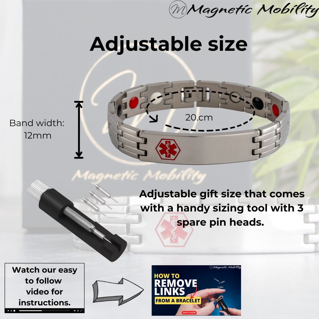 Medical Alert 4in1 Magnetic Bracelet