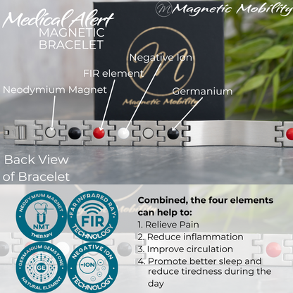 Medical Alert 4in1 Magnetic Bracelet